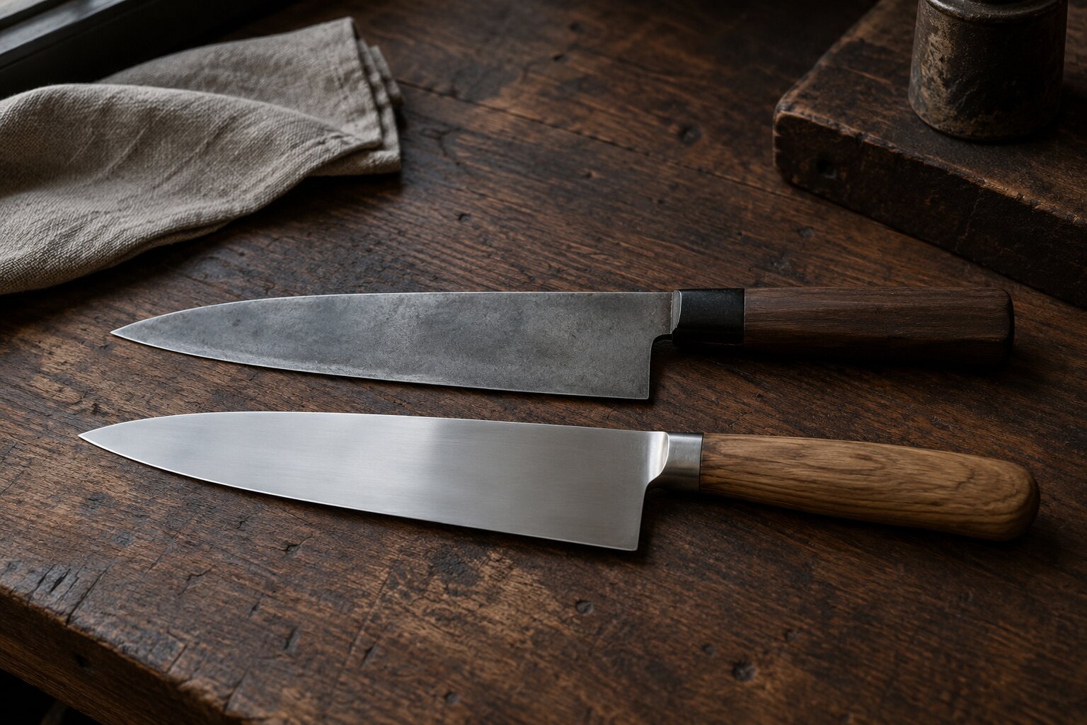 Couteau acier, choisir entre carbone et inox sans se tromper